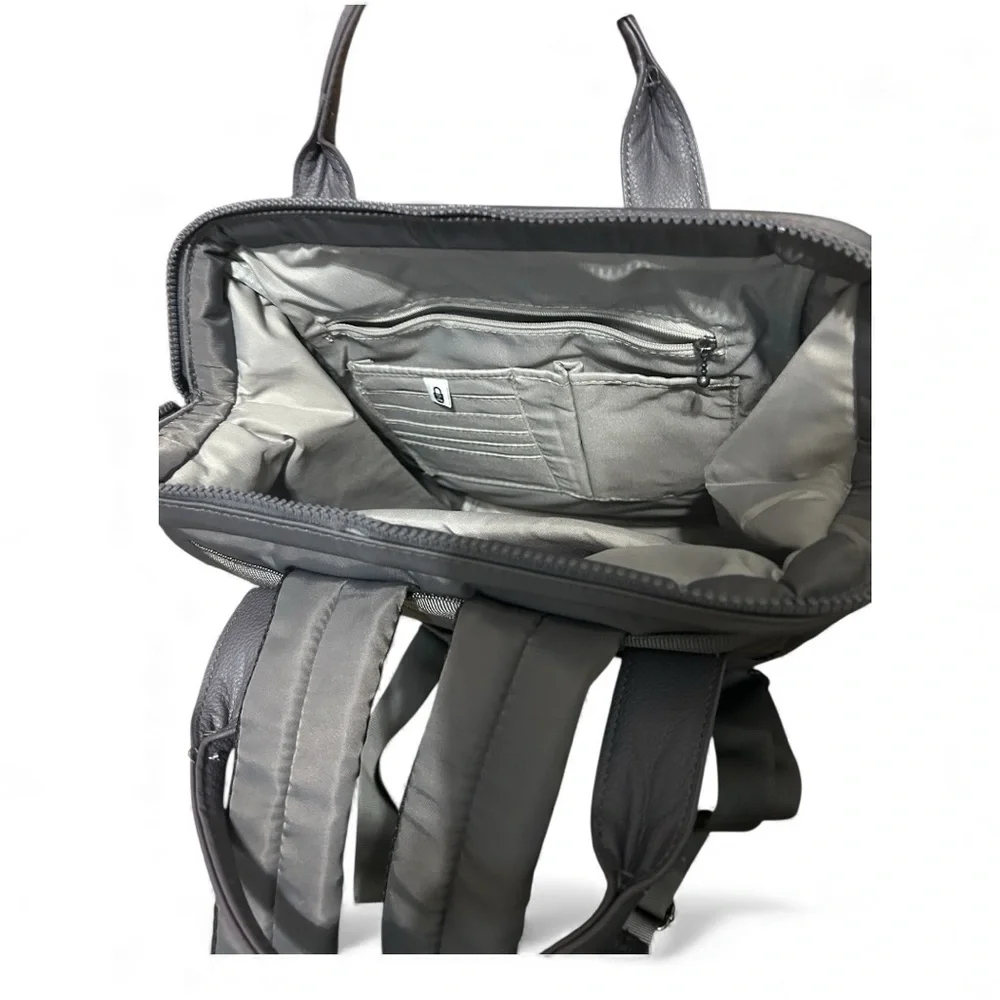 Baggallini Soho Travel Laptop Backpack Charcoal Gray with Luggage Sleeve NWT - Picture 3 of 5
